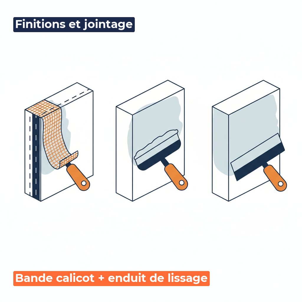 Coffrage placo sans rail - finitions et jointage