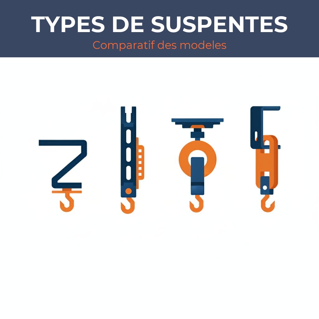 Suspente placo - comparatif des différents types de suspentes