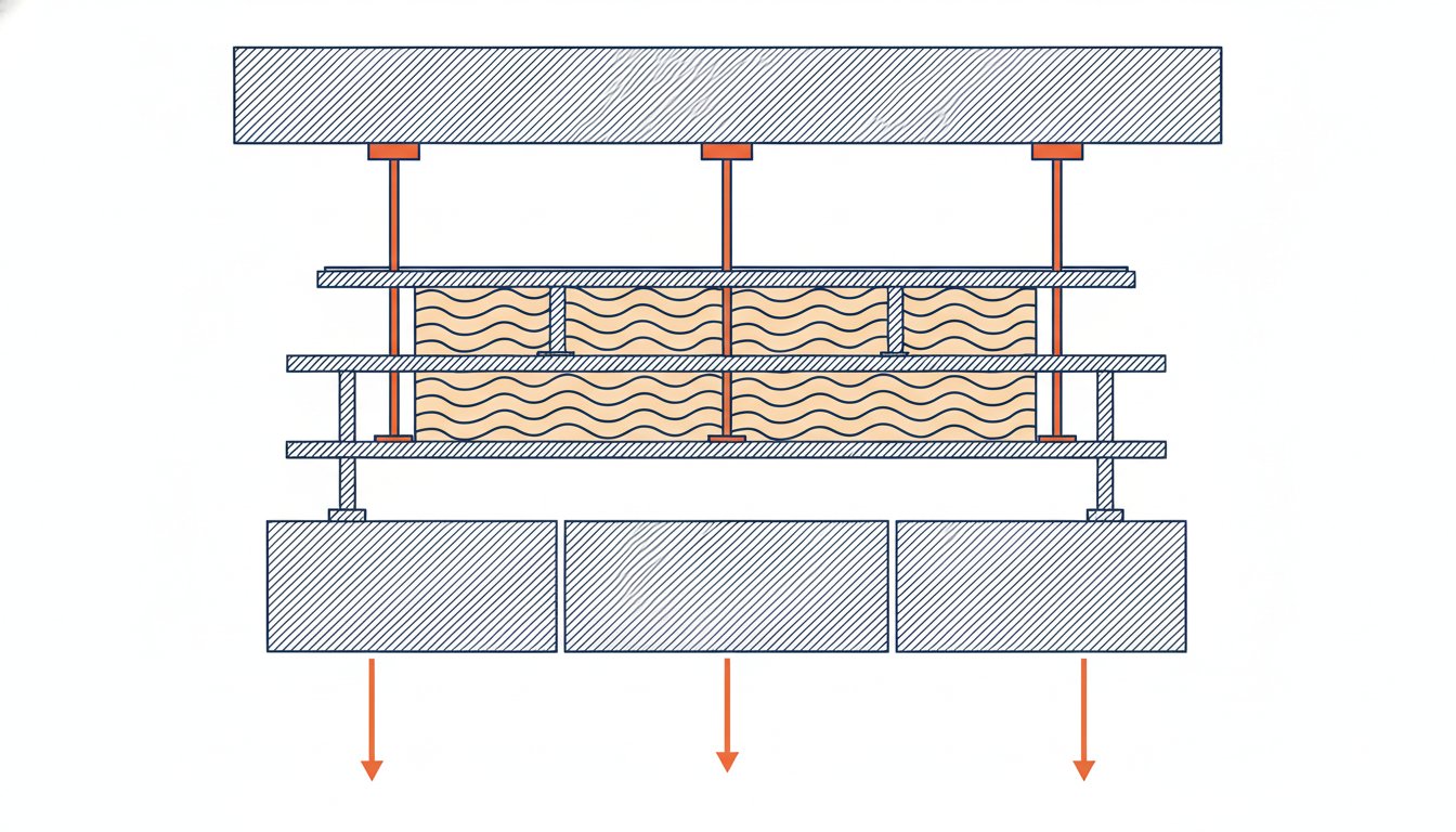 Isolation pour faux plafond - coupe technique du plénum avec laine minérale