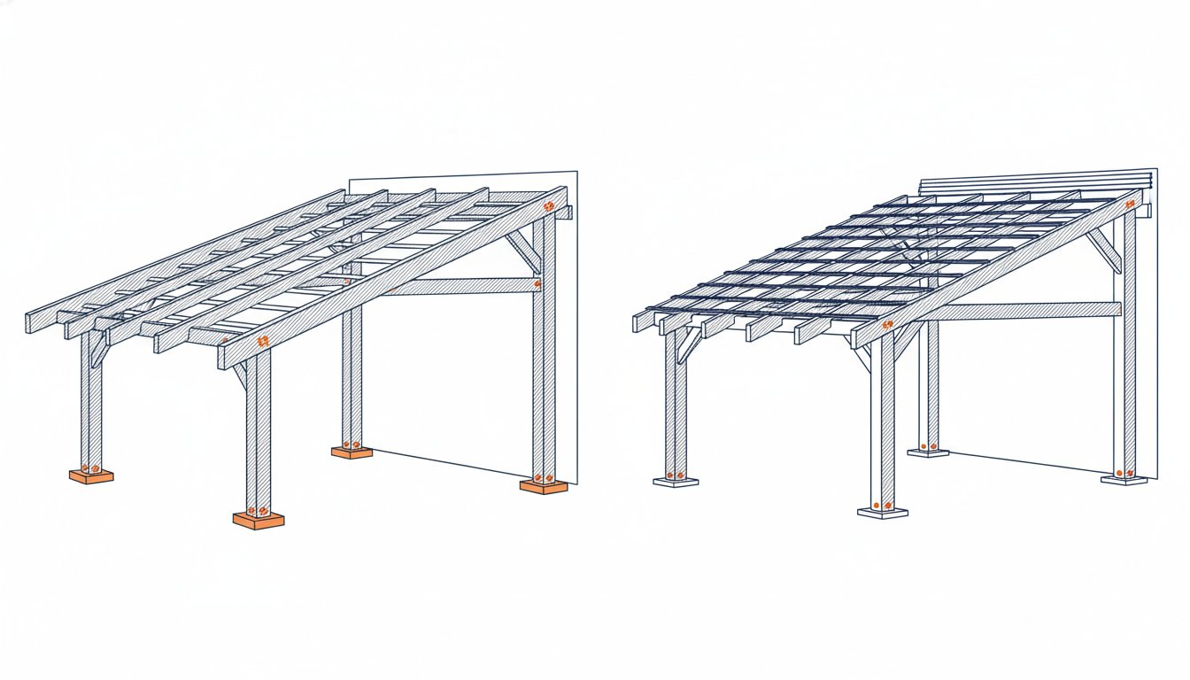 Charpente toiture 1 pente - les trois configurations principales