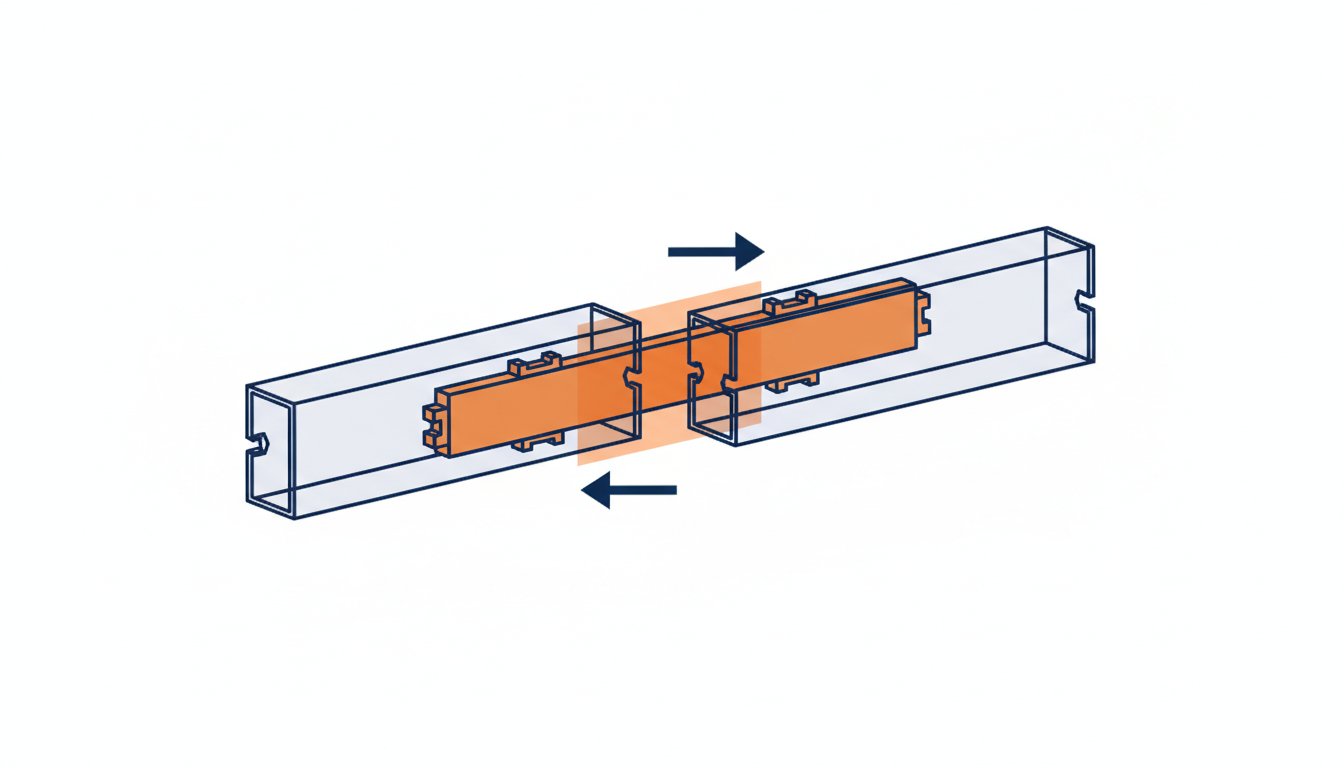 Eclisse fourrure placo - coupe technique du raccord interne