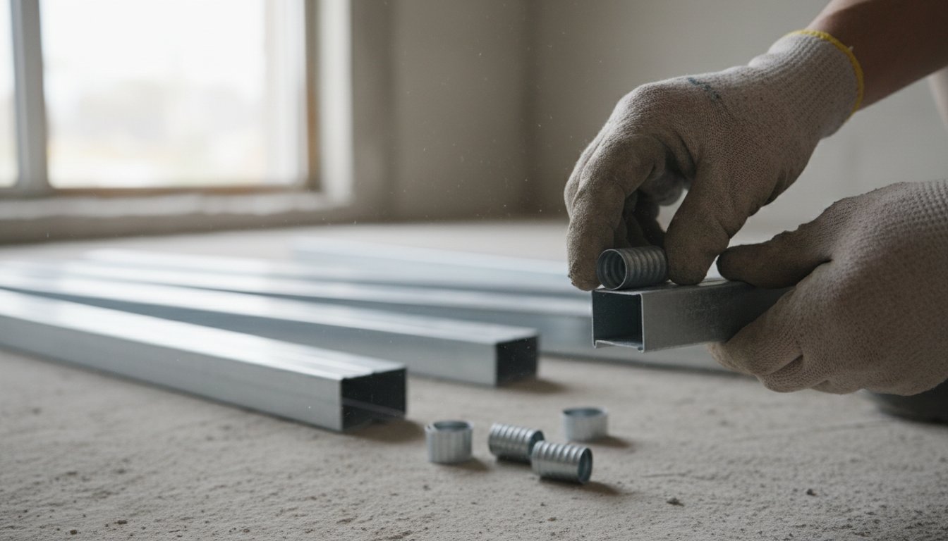 Eclisse fourrure placo - insertion sur fourrure F530 en chantier