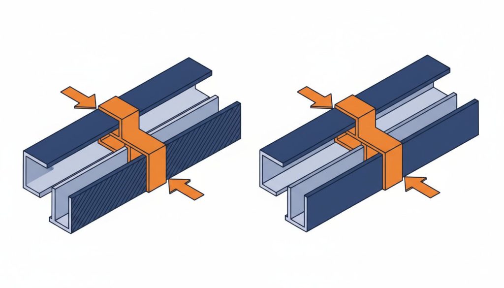 Eclisse fourrure placo - schéma de raccord Stil F530 sur ossature