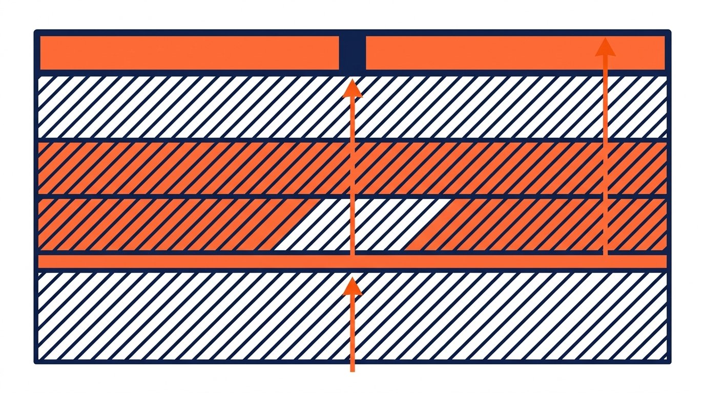 SPEC sous carrelage - coupe des couches primaire, membrane, mortier-colle et carrelage