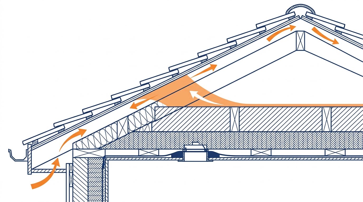 isolation combles perdus - detail pare-vapeur et ventilation