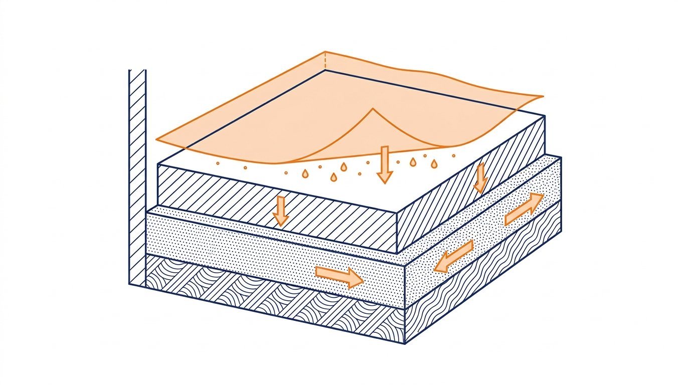 Temps de séchage dalle béton - protection de cure par film polyane sur la dalle fraîche