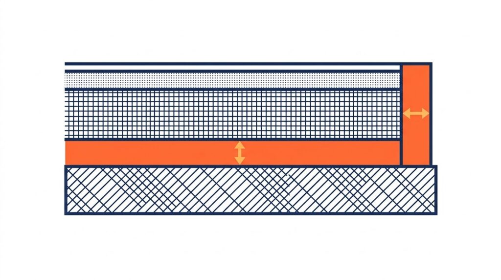 Epaisseur isolation dalle beton - coupe technique d'une dalle sur terre-plein avec isolant
