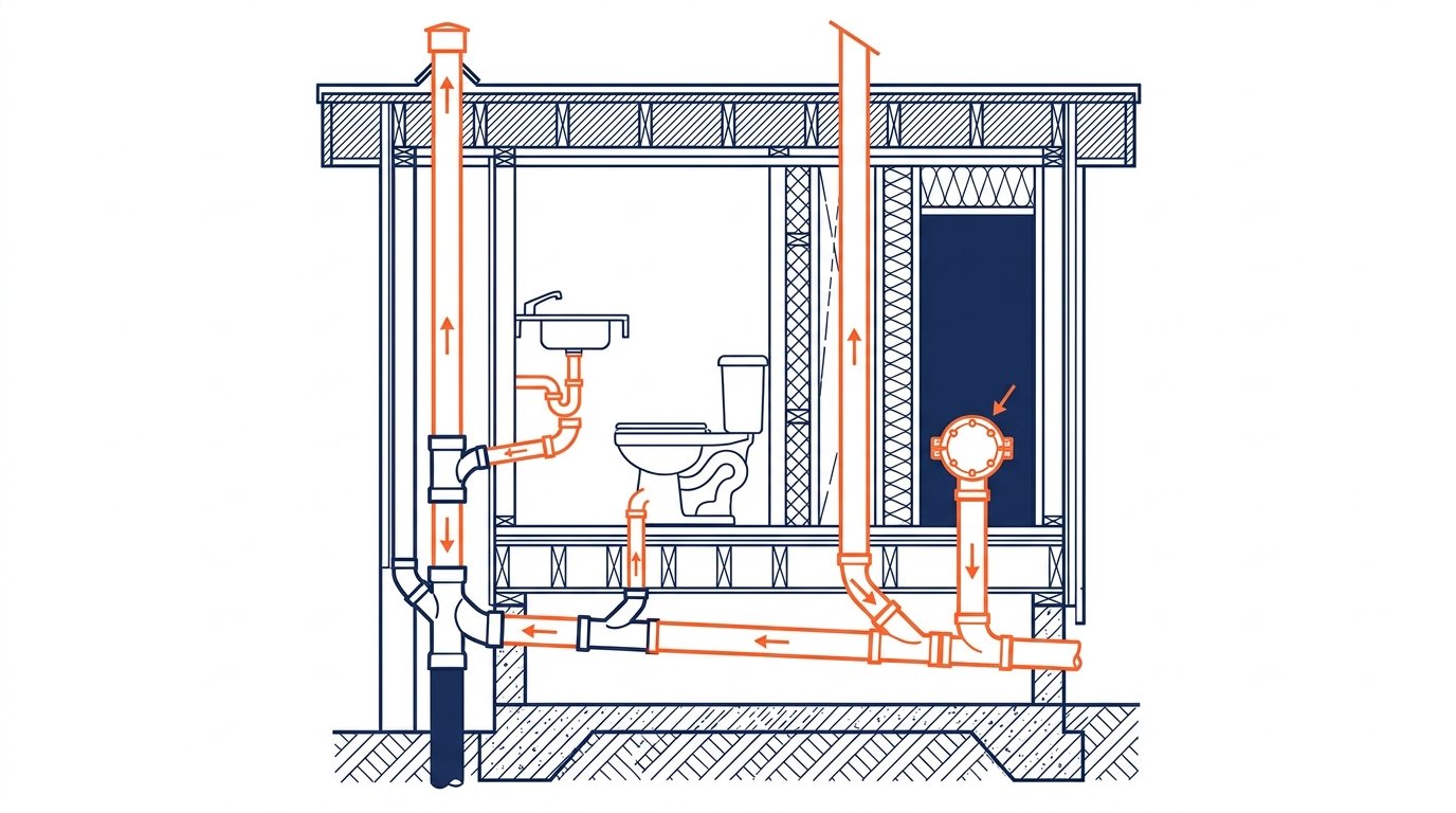 Installation plomberie maison neuve - réseau d'évacuation et ventilation primaire