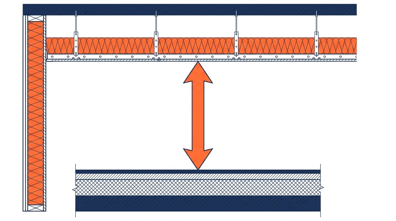 Hauteur mini sous plafond norme - perte de hauteur due à l'isolation du sol et du plafond suspendu