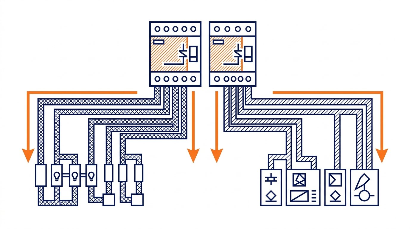Interrupteur différentiel type A obligation - répartition des circuits entre type AC et type A